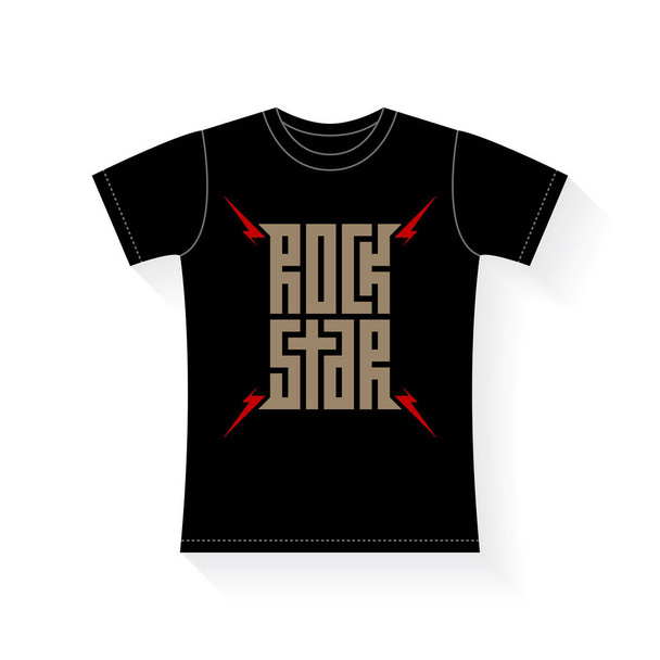 Rock Star - vector illustration with the slogan for t-shirts, posters and other uses - Vector, imagen