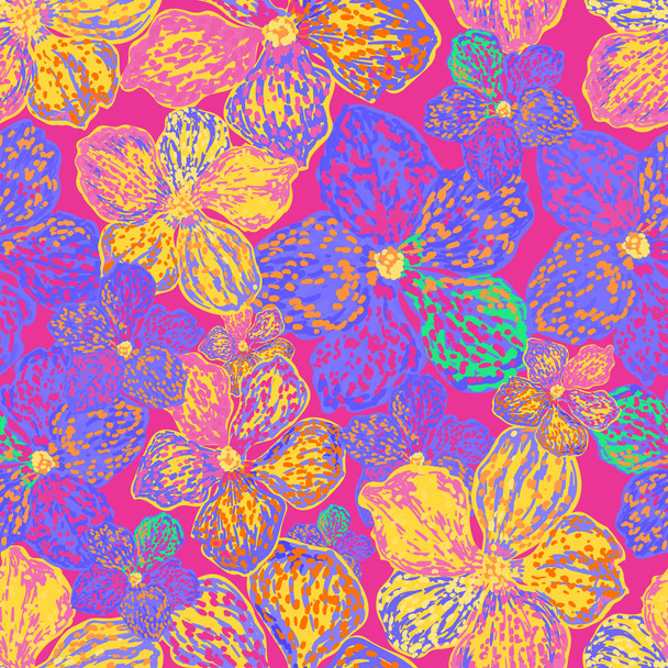 Vector colorful seamless floral pattern - Vector, Imagen