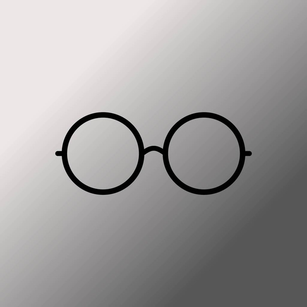 Vektor, kerek szemüveg ikon szimbólum - Vektor, kép