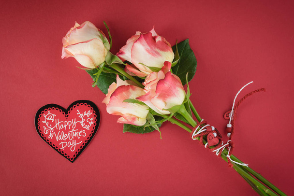 Greeting card with roses for Valentines Day. - Φωτογραφία, εικόνα