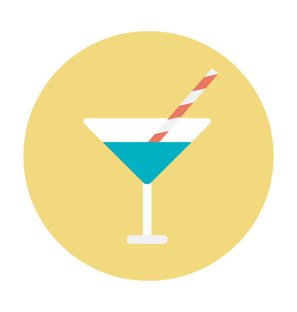 Cocktail Colored Vector Icon - Вектор, зображення