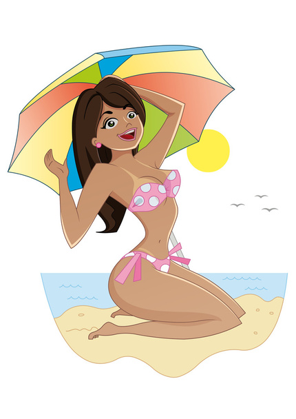 Girl on the beach - Vecteur, image