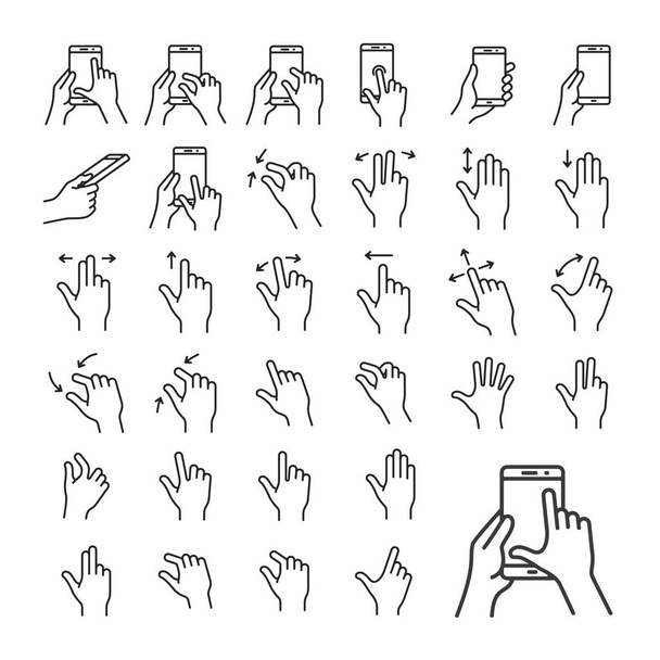 Conjunto de iconos de gesto
 - Vector, imagen