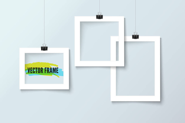 Photo frame collection realistic vector - Vector, Image