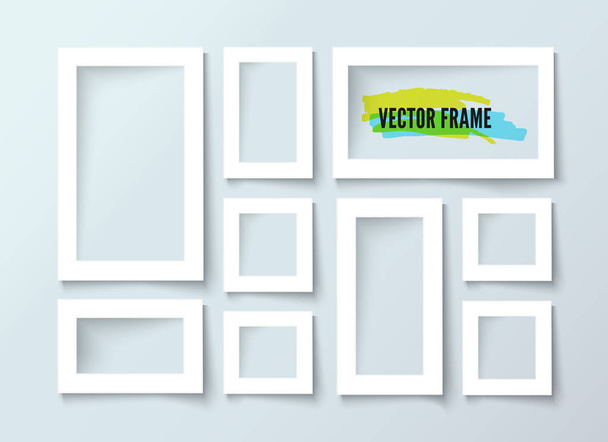 Colección marco de fotos vector realista
 - Vector, Imagen