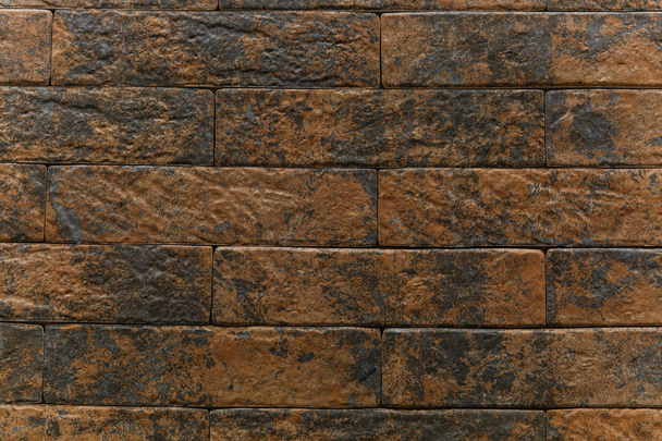 Stone wall brick texture background beige surface facade for design and decoration. - Photo, Image