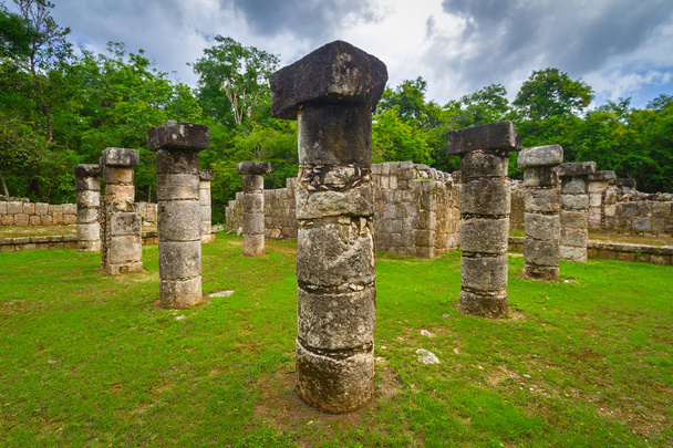 Columns of the Thousand Warriors in Chichen Itza, Mexico - Photo, image