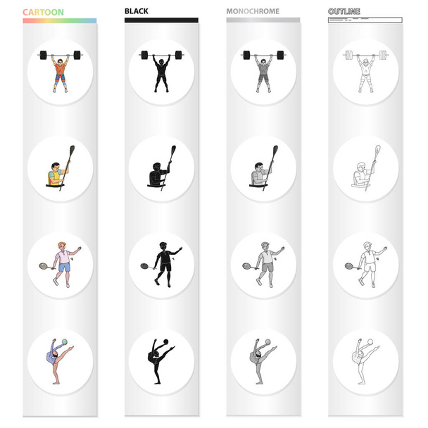 Olympics, hobbies, activities, and other web icon in cartoon style.Sport, athlete, man icons in set collection
. - Вектор,изображение