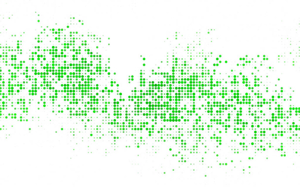 Bleu clair, Bannière rouge vectorielle verte avec ensemble de cercles, points. Donuts Contexte. Modèle de conception créative. Illustration d'un demi-ton technologique
. - Vecteur, image