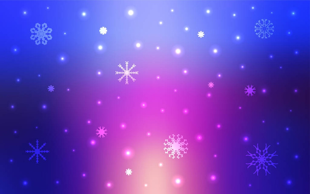 Light Blue, Red vector template with ice snowflakes. - Vector, Image