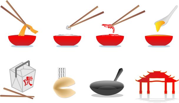 εικονογράφηση κινέζικο φαγητό - Διάνυσμα, εικόνα