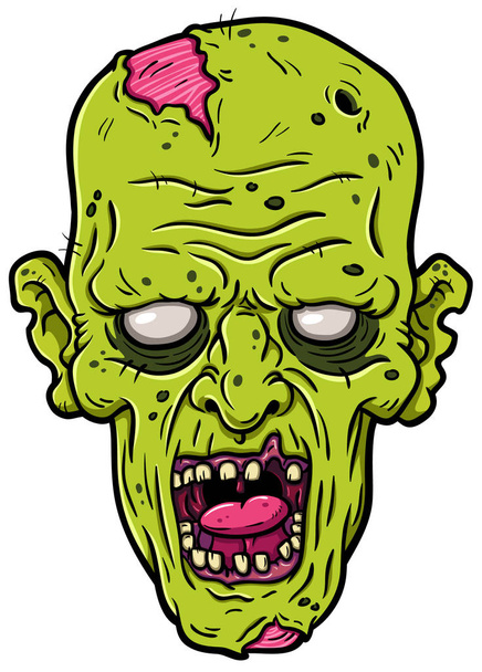 Tête de Zombie pourris Vector Cartoon - Vecteur, image