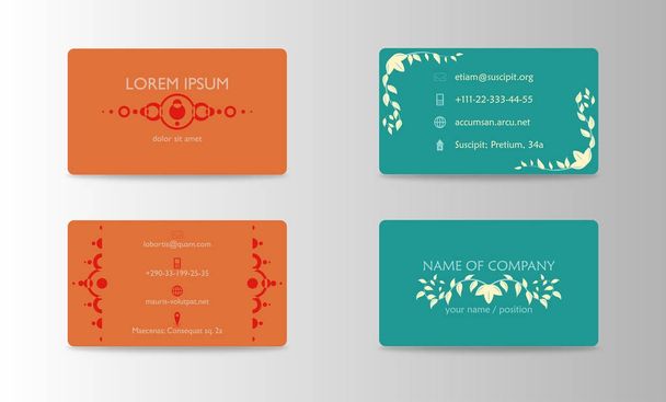 Vector modern creative and trending business card design template in hand made style. - Vector, Image