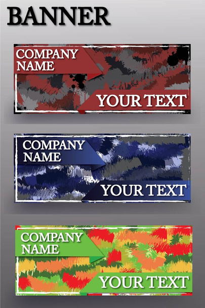 Três tipos de banner colorido
  - Vetor, Imagem