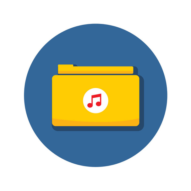 Audio Music Folder Archive Icon Vector Illustration Graphic - Vector, Image