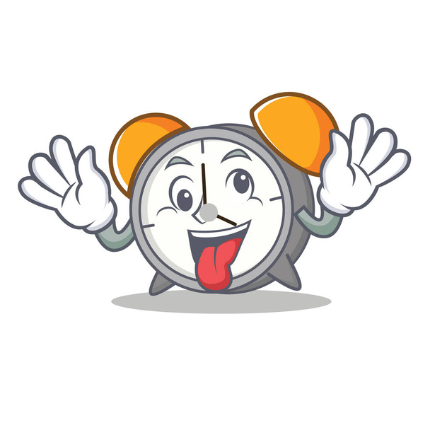 Crazy alarm clock mascot cartoon - Vetor, Imagem