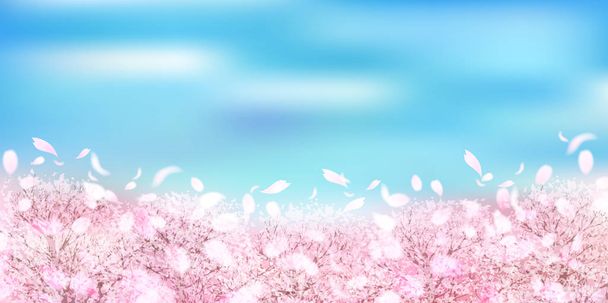 Cerisier fleur printemps paysage arrière-plan
 - Vecteur, image