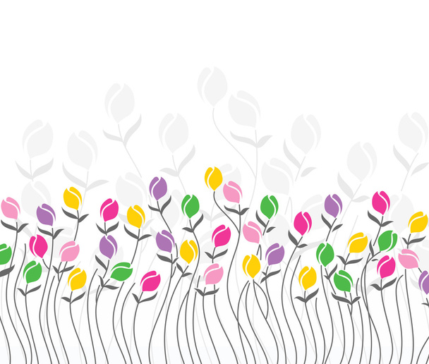 karty z pozdrowieniami kwiatów tulipanów - Wektor, obraz