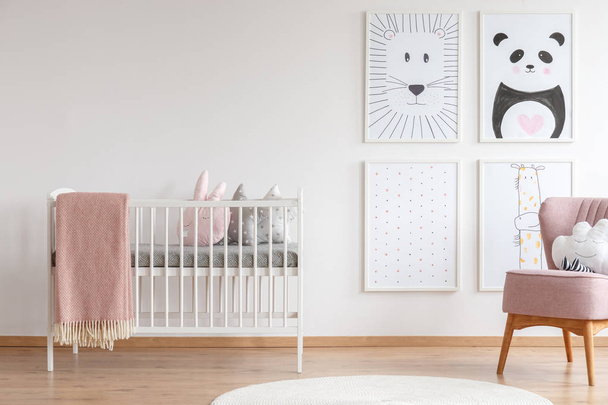 Crib in baby room - 写真・画像