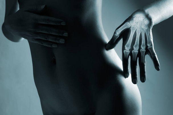 Human hand in x-ray. - Fotó, kép