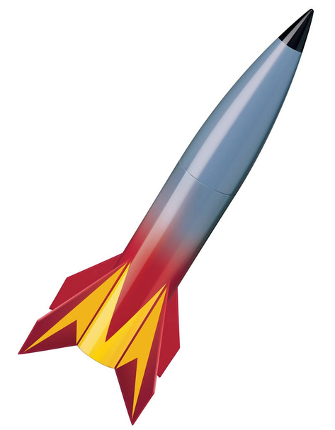 Raketa, samostatný vektorové 3d ilustrace - Vektor, obrázek