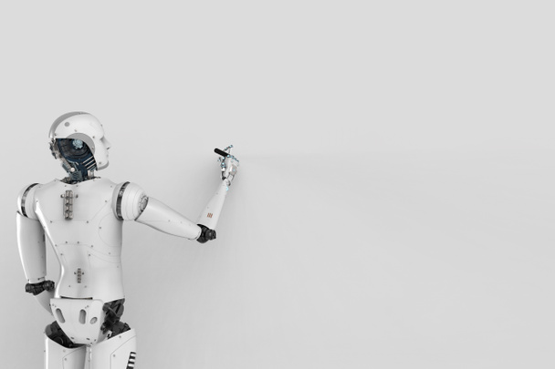 robô com parede em branco
 - Foto, Imagem