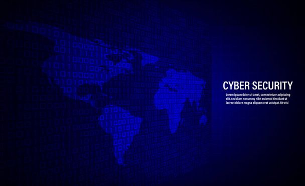 Vektor, Cyber-Sicherheitskonzept auf Binärcode-Hintergrund - Vektor, Bild