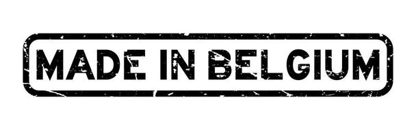 Grunge fekete készült Belgium szó tér gumi pecsét pecsét fehér háttér - Vektor, kép