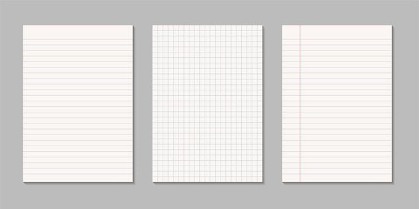 Набор реалистичных чистых листов квадратной и подкладной бумаги - Вектор,изображение
