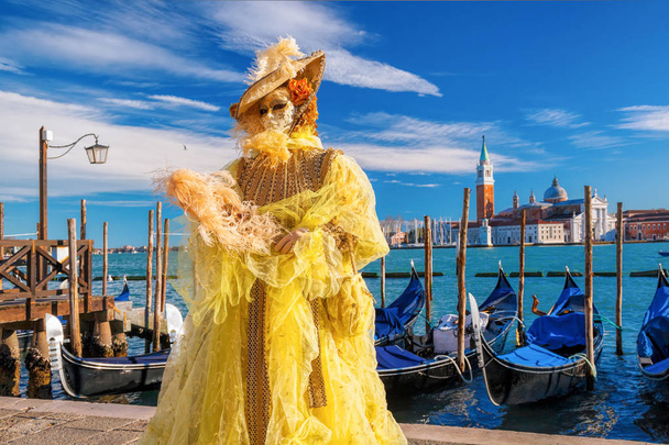 Venice, Italy, february 5, 2016: Carnival mask in Venice. The Carnival of Venice is a annual festival held in Venice, Italy.  - Photo, Image