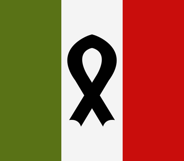 drapeau italien avec deuil sur fond blanc
 - Vecteur, image