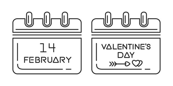 Valentin-nap naptár készlet - Vektor, kép