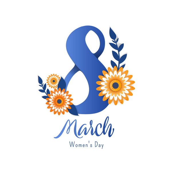 Tarjeta de felicitación desde el 8 de marzo. Día de la Mujer
. - Vector, Imagen