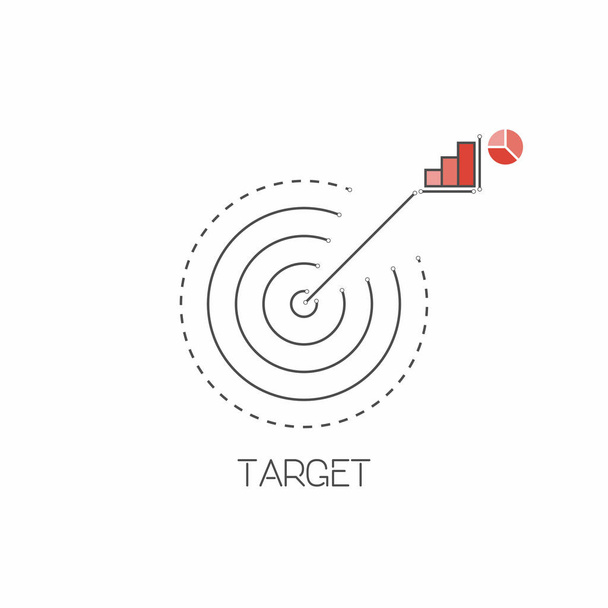 Target, goal line icon in restrained colors. Vector illustration - Вектор,изображение