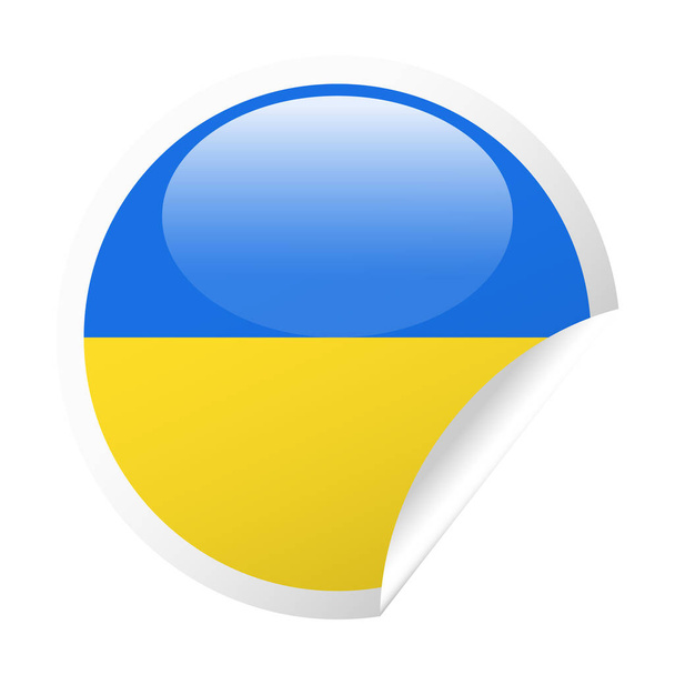 Ukraine Flag Vector Round Corner Paper Icon - Διάνυσμα, εικόνα