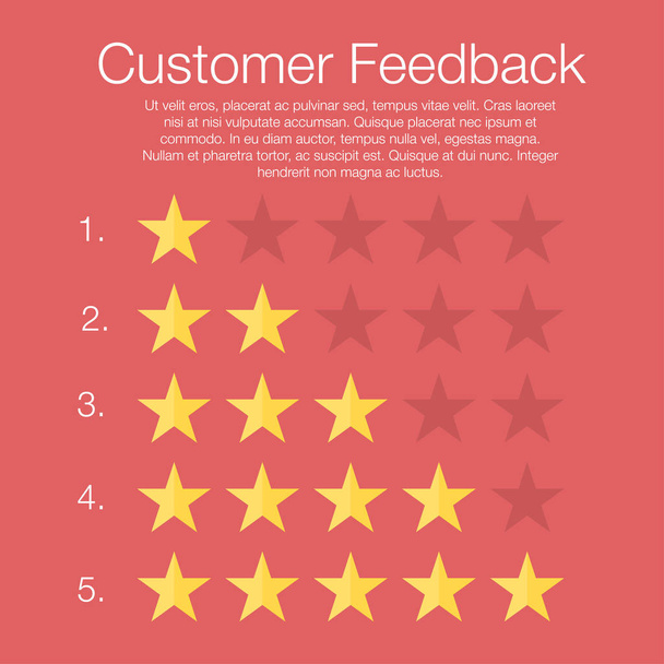 Customer feedback. Five rating levels with stars. Vector - Vector, Image