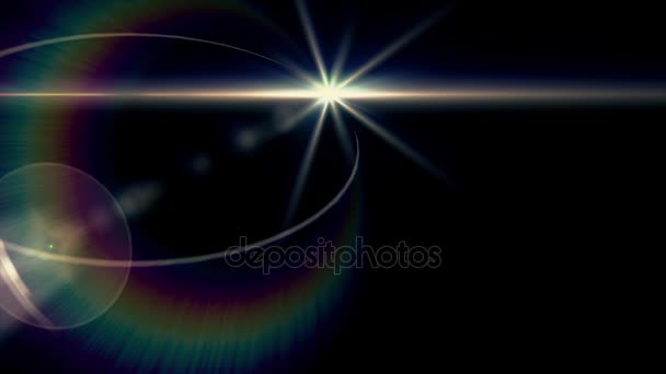 horizontal sun moving lights optical lens flares shiny animation art background - new quality natural lighting lamp rays effect dynamic colorful bright video footage - Footage, Video