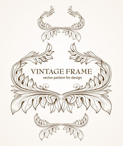 Vintage colorful design elements set for retro design. With leafs and flowers. - Vektor, kép