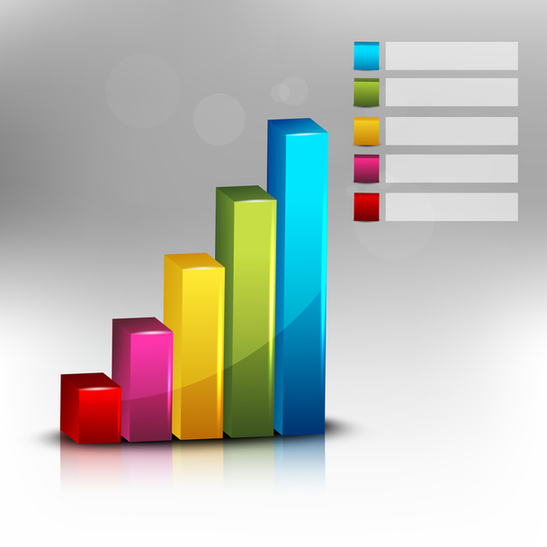 Abstract 3D statistics, business growth background. EPS 10. - Vector, Image