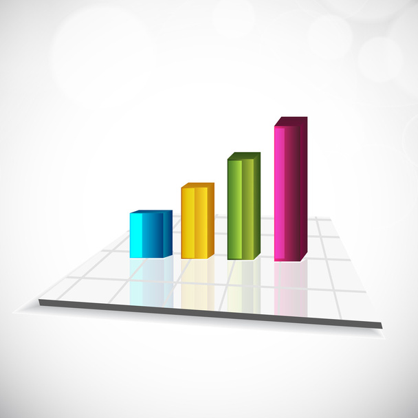 Abstract 3D statistics, business growth background. EPS 10. - Vector, imagen