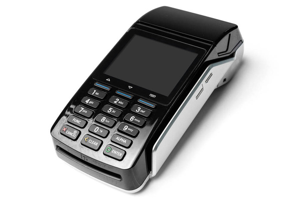 POS payment terminal isolated on white - Photo, Image