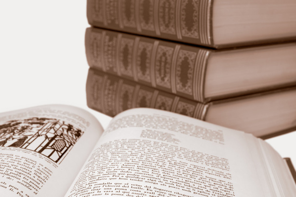 Old books in sepia - Photo, Image