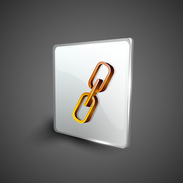 Glossy 3D web 2.0 link or connect symbol icon set. EPS 10. - ベクター画像