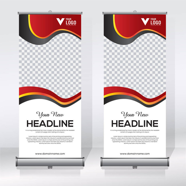 Roll up banner, pull up banner, x-banner, modern vertical new vector design template - Vector, Image