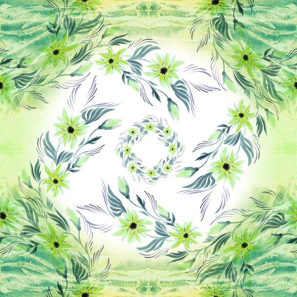 Flowers - watercolor. Seamless pattern. - Φωτογραφία, εικόνα