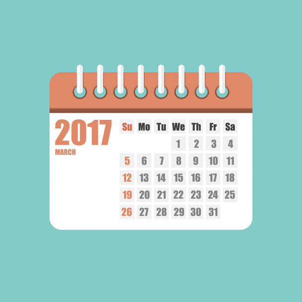 Σετ επίπεδη ημερολογιακού έτους 2017. Εικονογράφηση διάνυσμα - Διάνυσμα, εικόνα