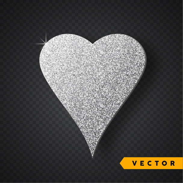 Vector Silver sparkles heart. Valentines Day Vector Sparkles and Glitters. Holiday Design. - Вектор, зображення