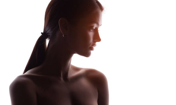 silhouette of beautiful young woman - Φωτογραφία, εικόνα