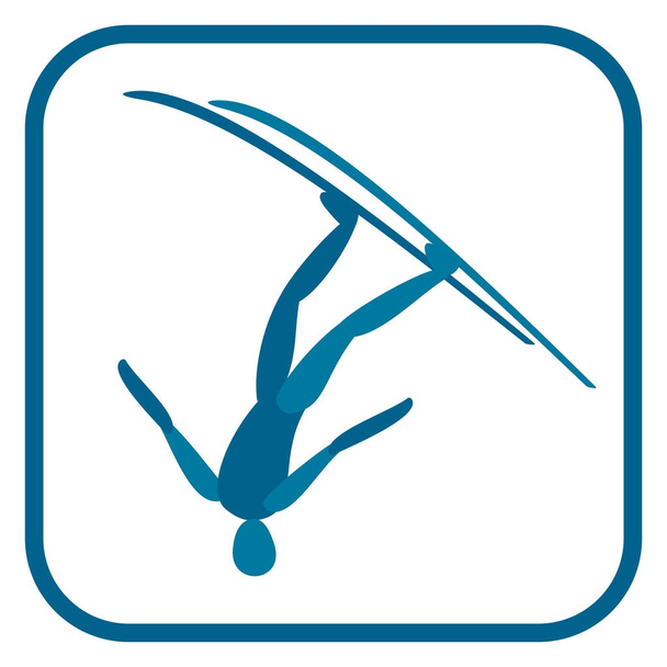 Freestyle skiing emblem. - Vector, Image