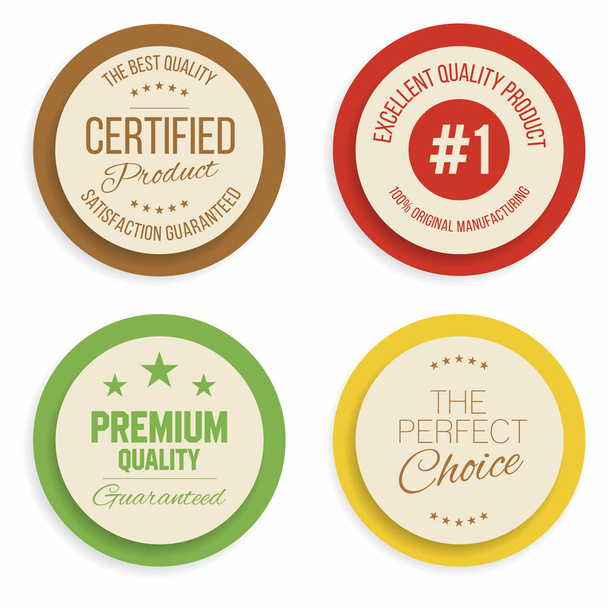 Badges and labels collection. Quality, assurance marks Vector - Вектор,изображение